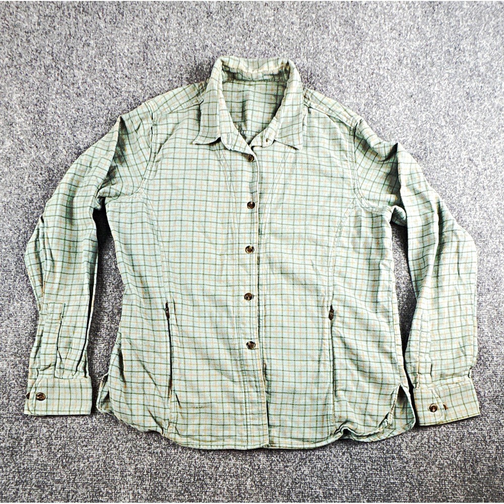 Stormy Kromer Women's Weekender Flannel Shirt Size M Plaid Teal Orange Green